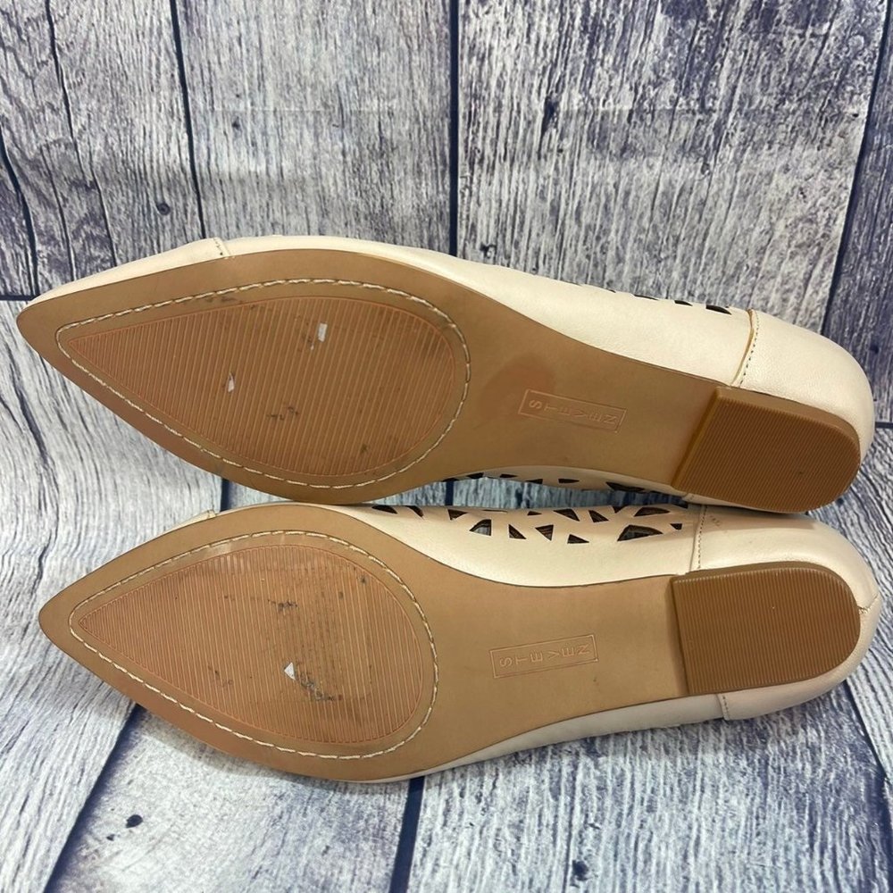 Steve Madden Gabyy Women's size 8 Leather Perforated Flats Slip On Shoes Tan - Picture 11 of 11